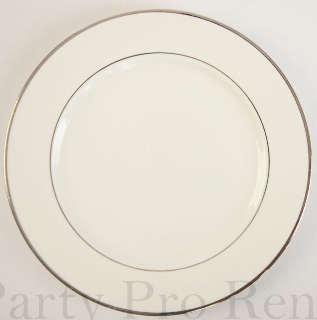 White with silver band dinner plates 6pc - KSH. 1,200