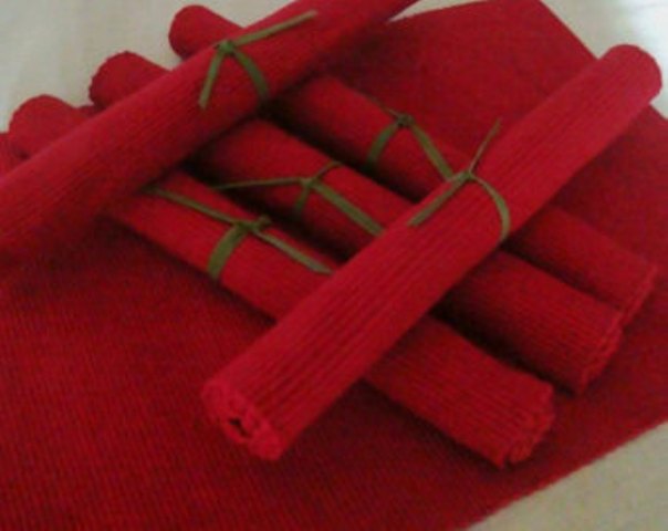 Cotton ribbed Tablemats (red n orange) 6pc for KSH. 2500